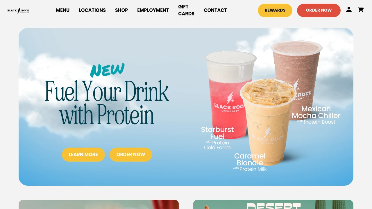 Screenshot of Black Rock Coffee Bar website