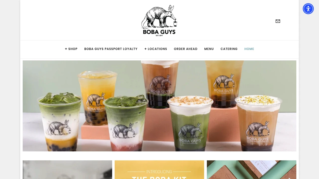 Screenshot of Boba Guys website