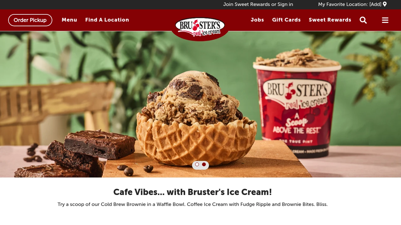 Screenshot of Bruster's Real Ice Cream website