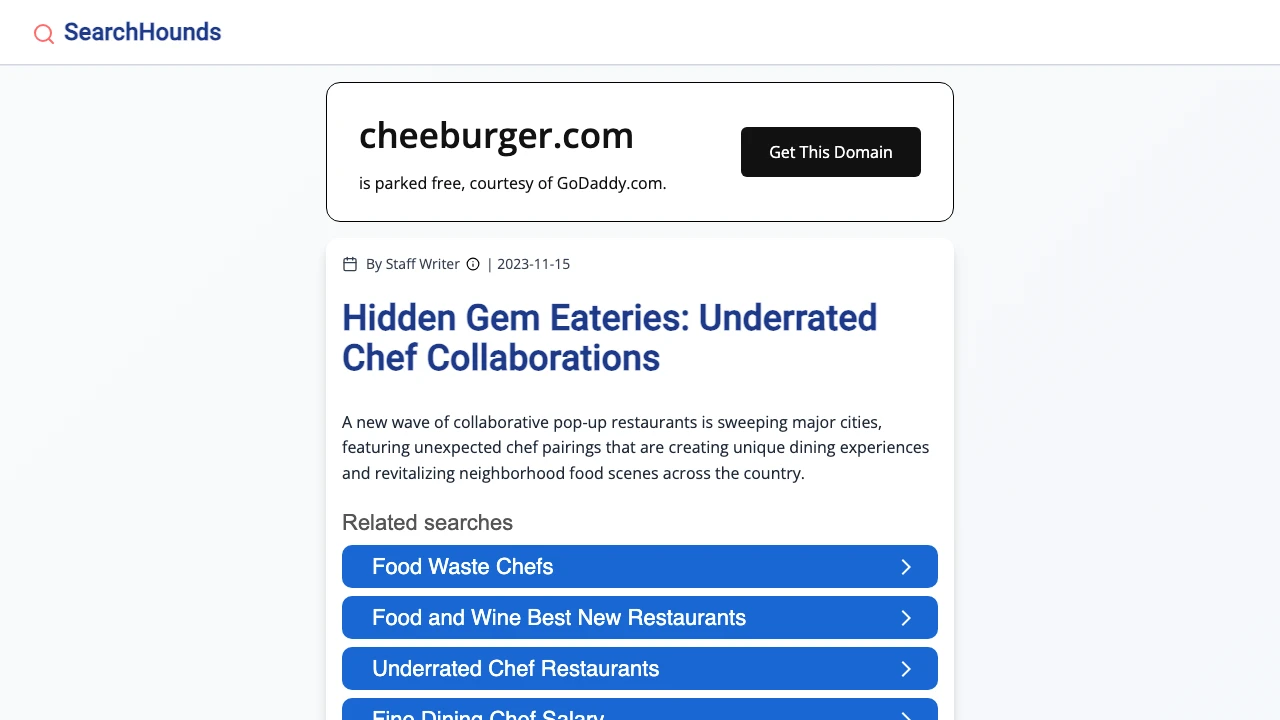 Screenshot of Cheeburger Cheeburger website