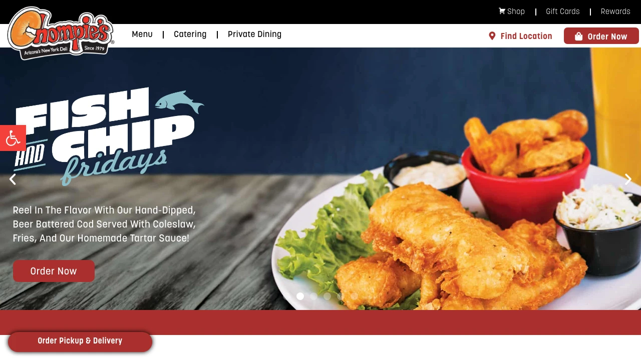 Screenshot of Chompie's website