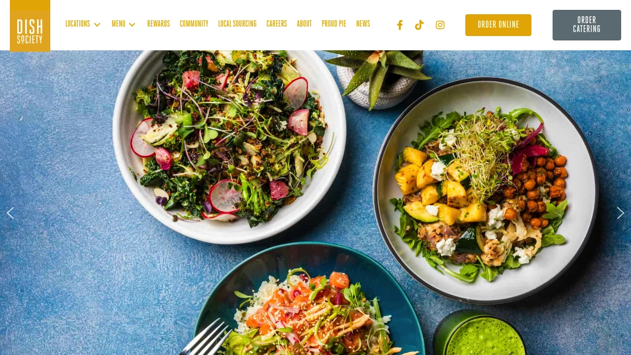 Screenshot of Dish Society website