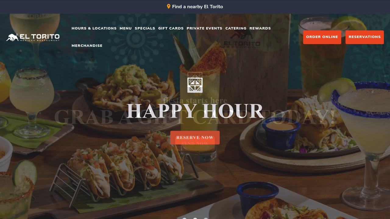 Screenshot of El Torito website