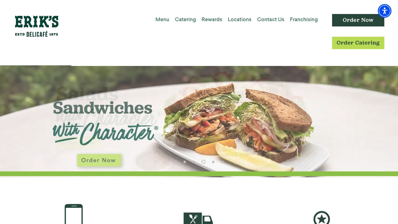 Screenshot of Erik's DeliCafe website