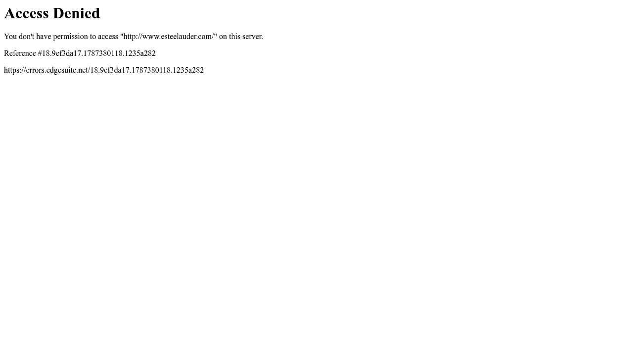 Screenshot of Estée Lauder website