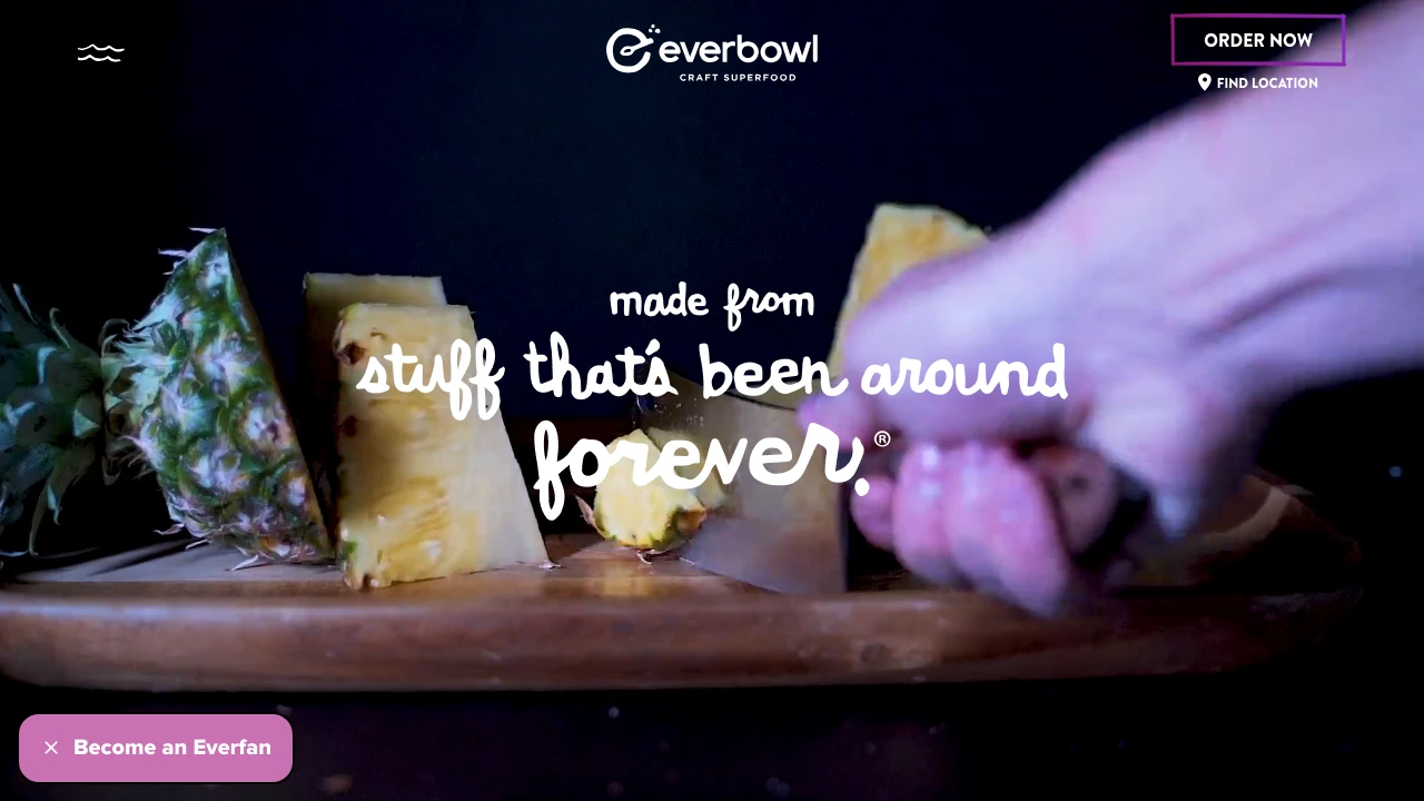 Screenshot of Everbowl website