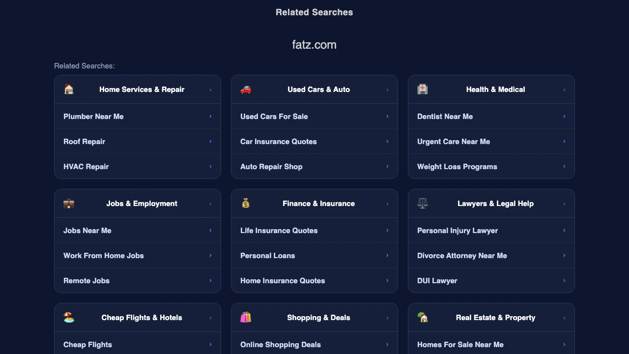 Screenshot of Fatz Restaurant website