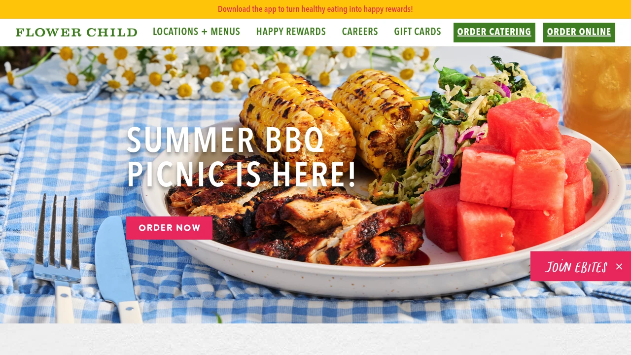 Screenshot of Flower Child website