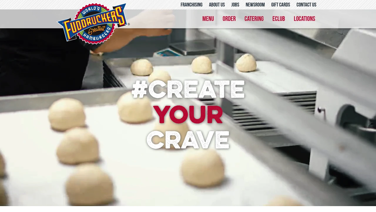 Screenshot of Fuddruckers website