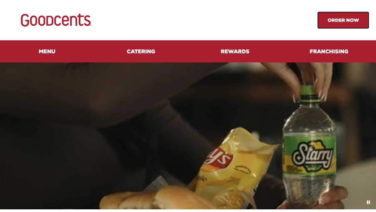 Screenshot of Goodcents website