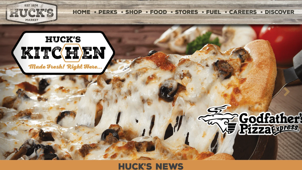 Screenshot of Huck's website