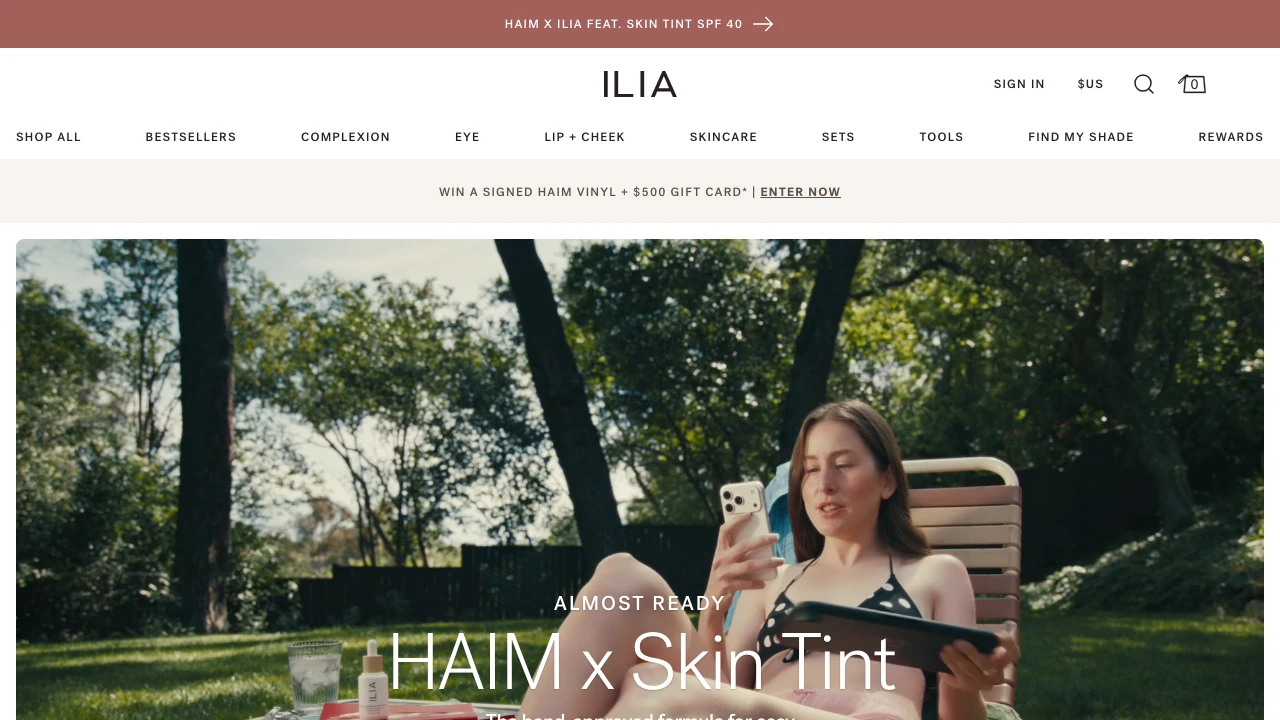 Screenshot of ILIA website