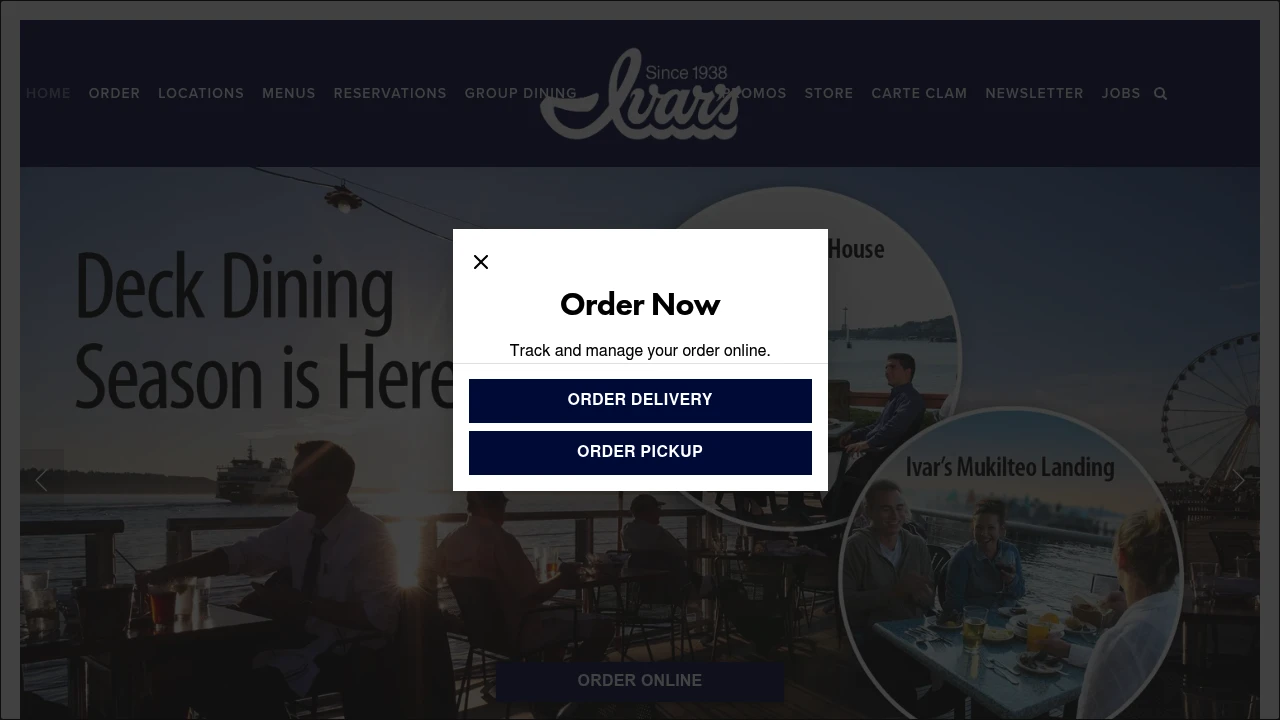 Screenshot of Ivar's website