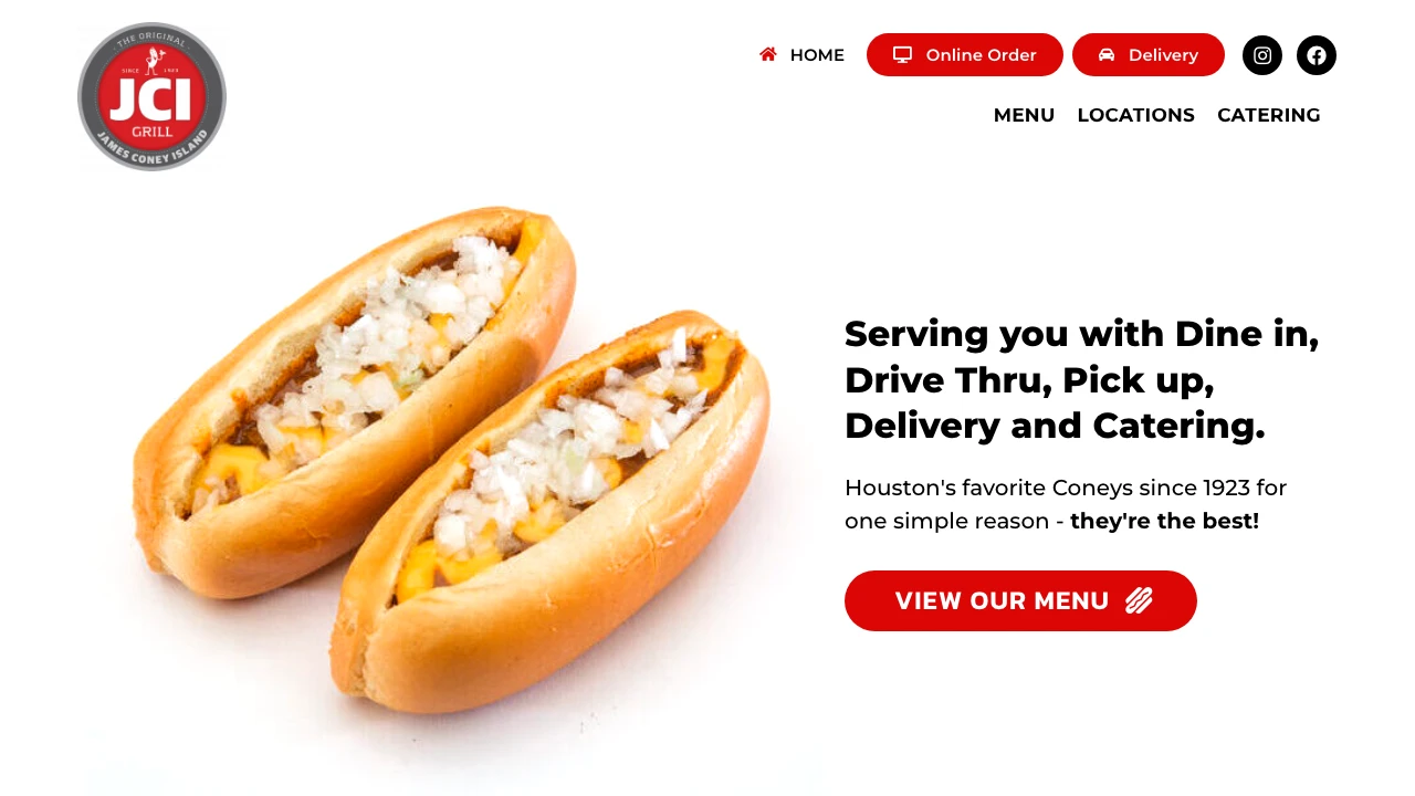 Screenshot of James Coney Island website