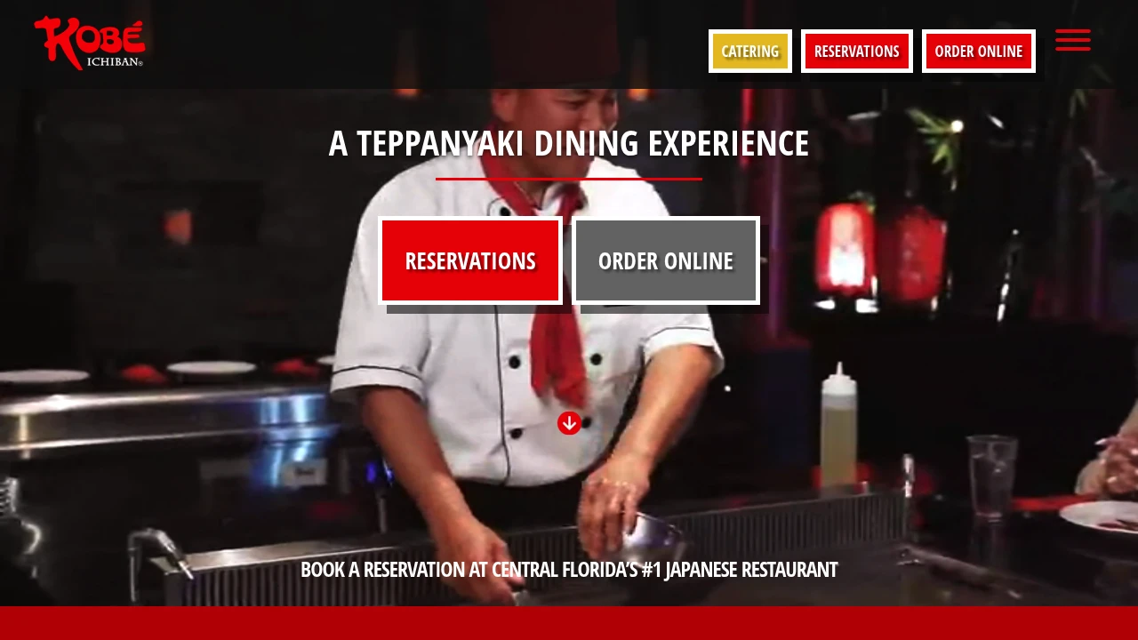 Screenshot of Kobe Japanese Steakhouse website