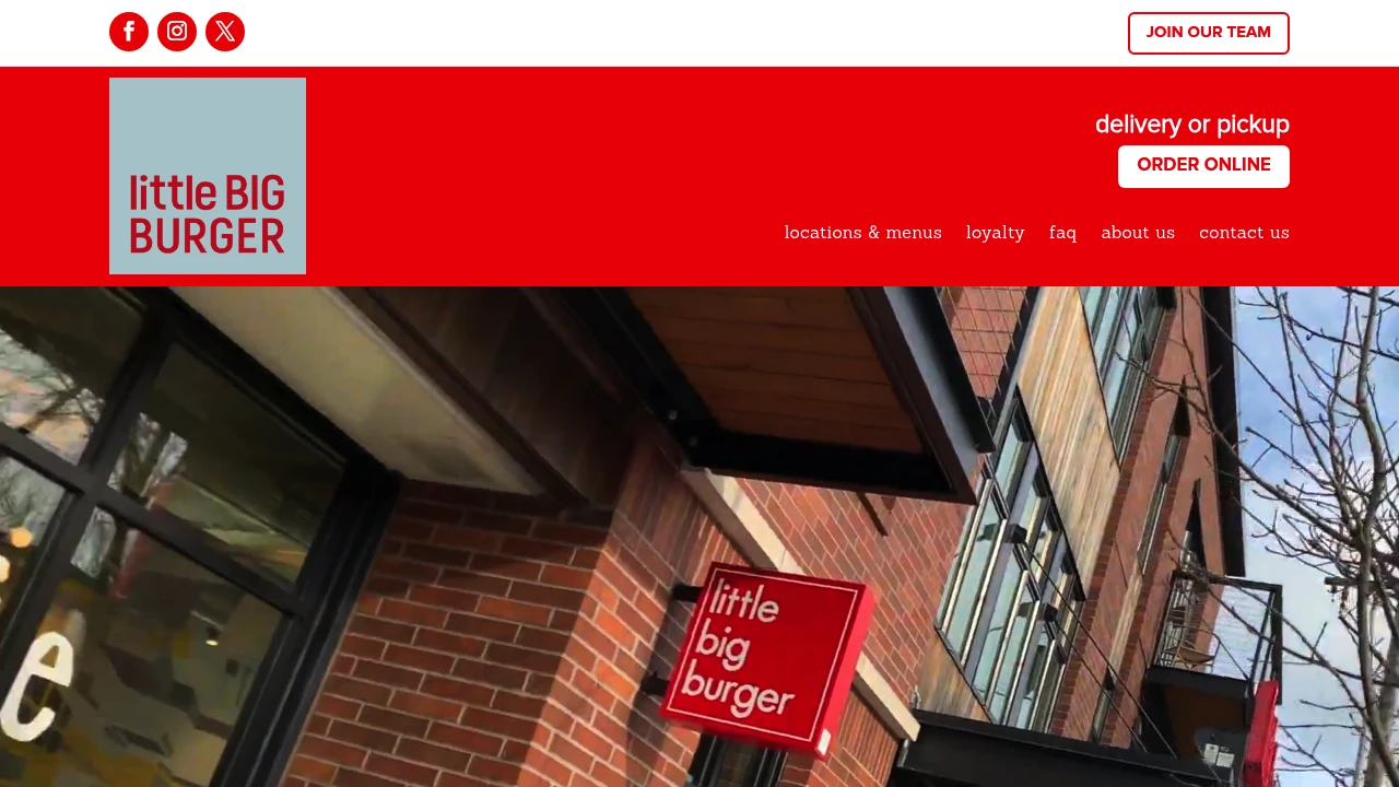 Screenshot of Little Big Burger website
