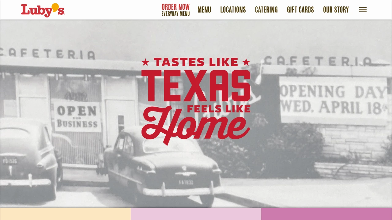 Screenshot of Luby's website