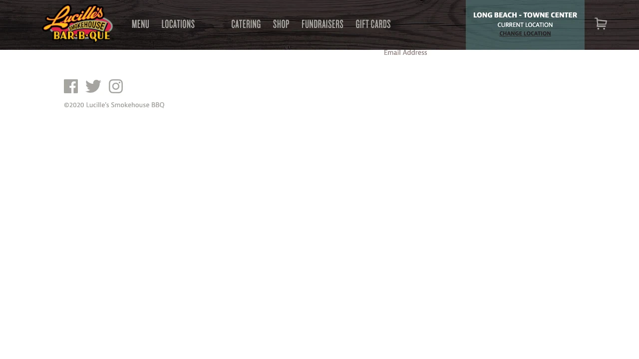 Screenshot of Lucille's Smokehouse BBQ website