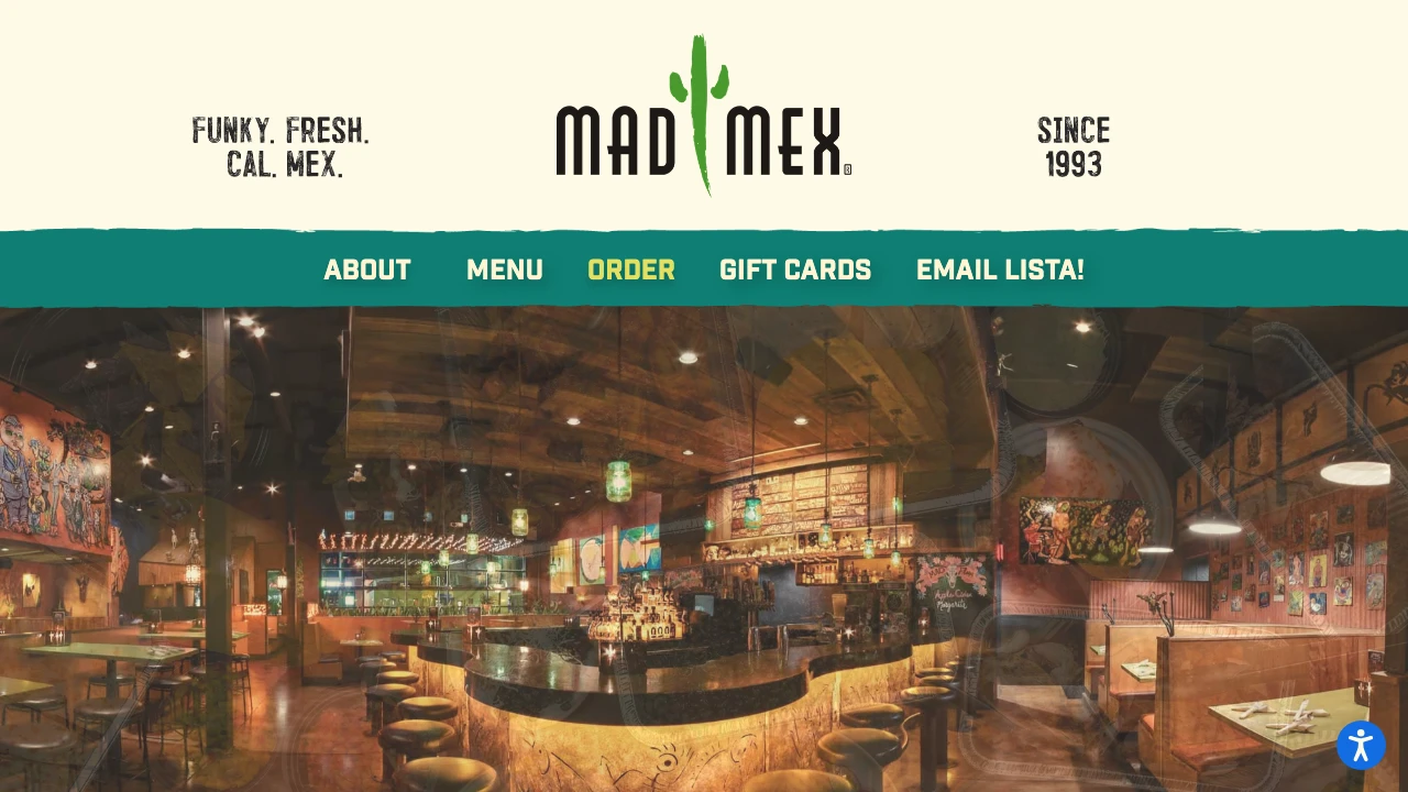 Screenshot of Mad Mex website