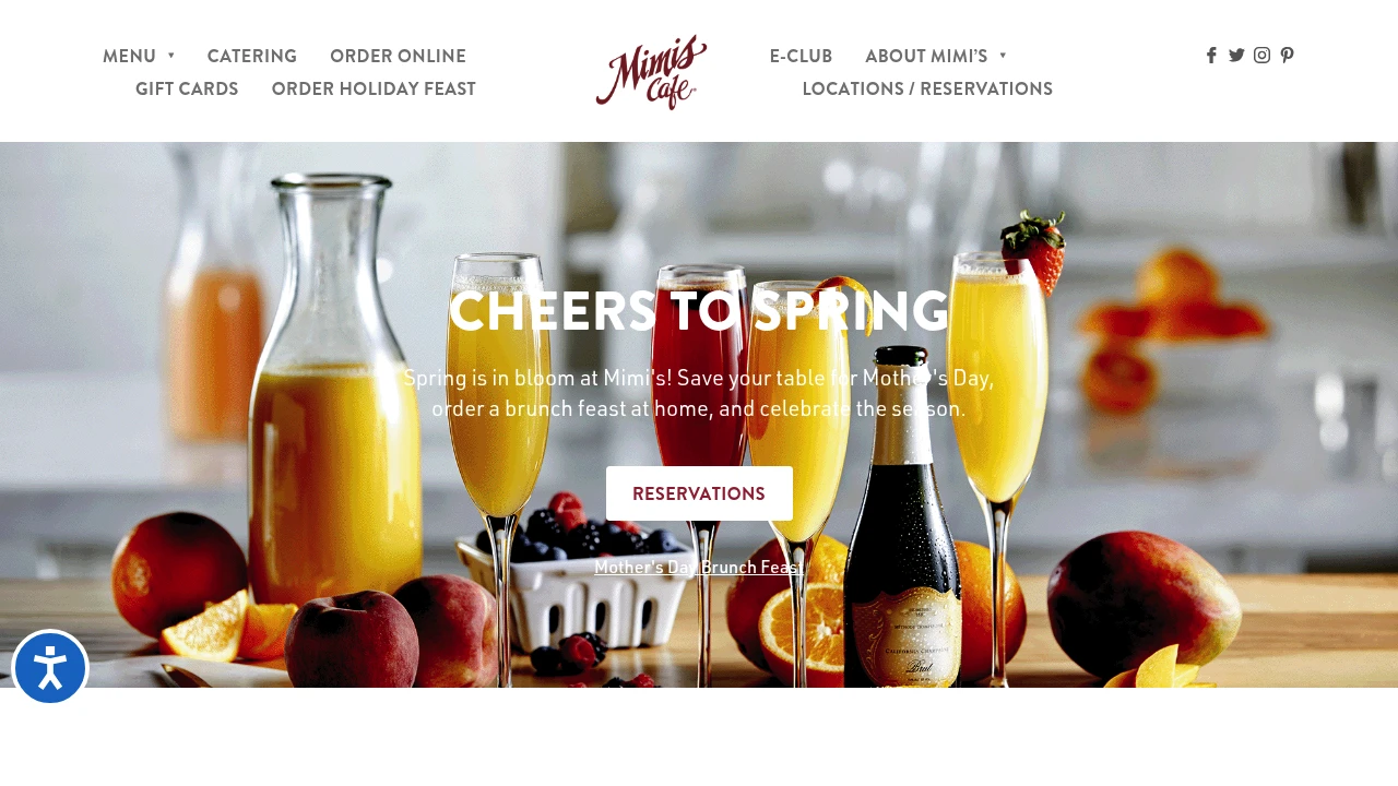 Screenshot of Mimi's Café website