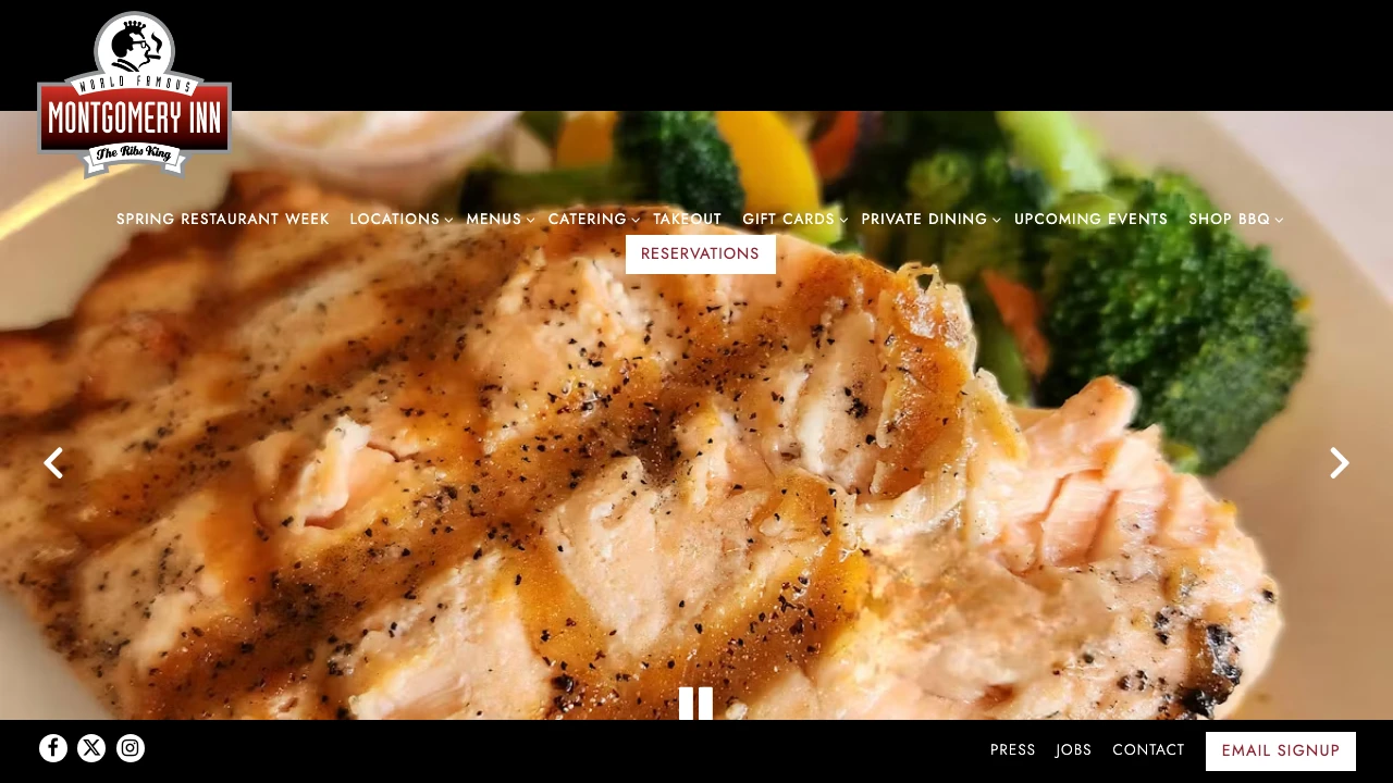 Screenshot of Montgomery Inn website