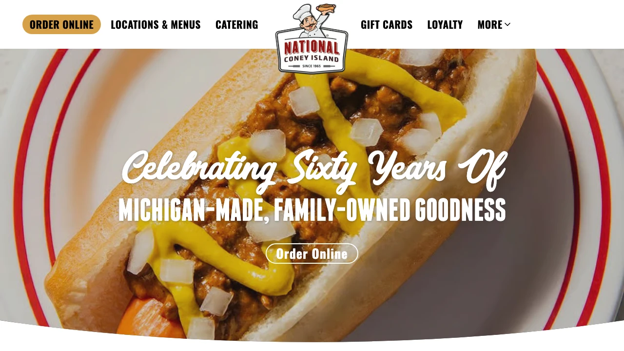 Screenshot of National Coney Island website