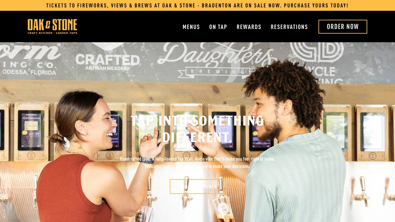 Screenshot of Oak & Stone website