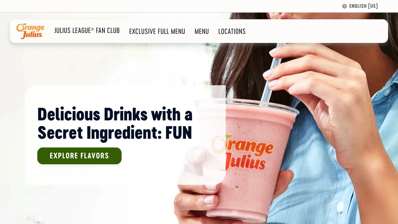 Screenshot of Orange Julius website