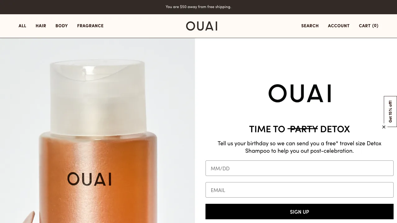 Screenshot of OUAI website
