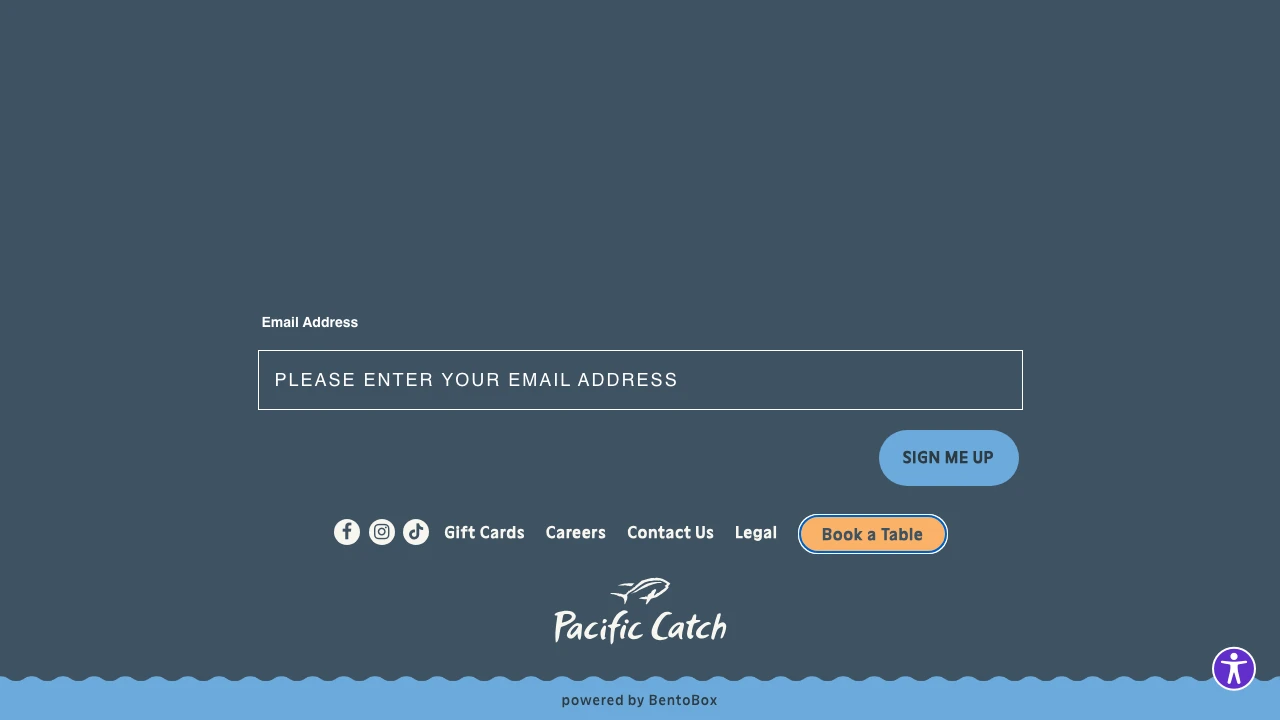 Screenshot of Pacific Catch website