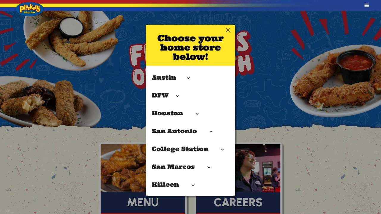 Screenshot of Pluckers website