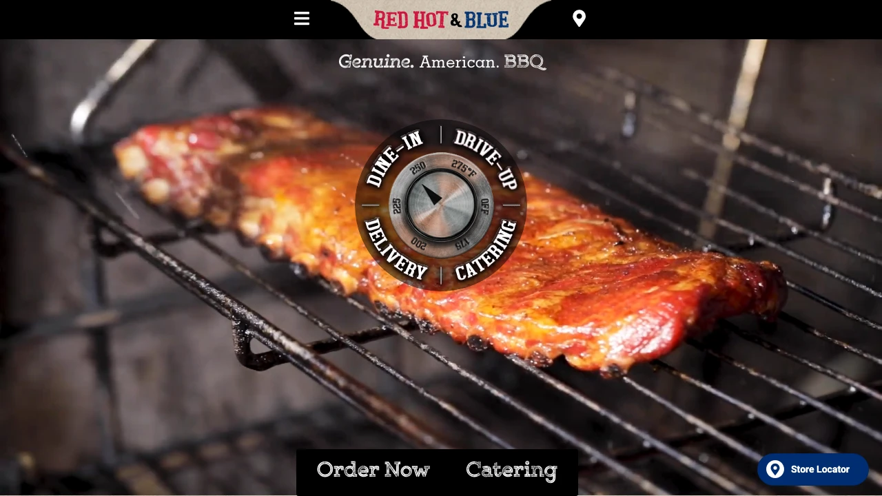 Screenshot of Red Hot & Blue website