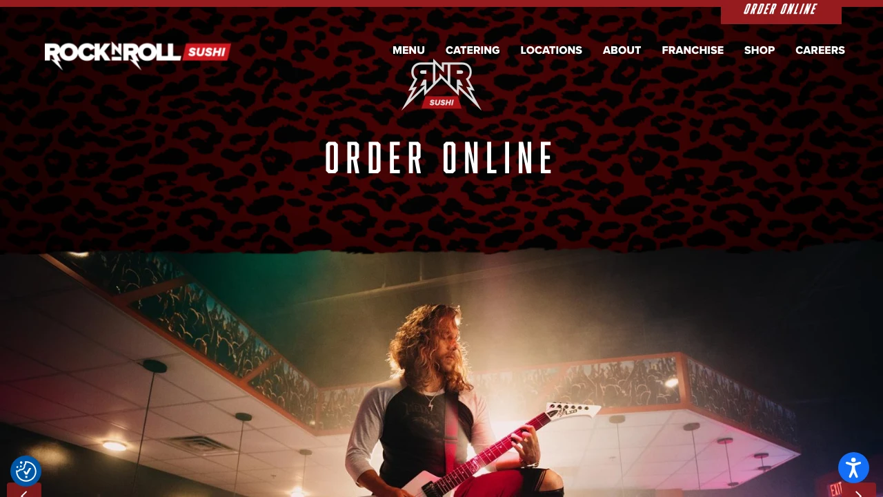 Screenshot of Rock N Roll Sushi website