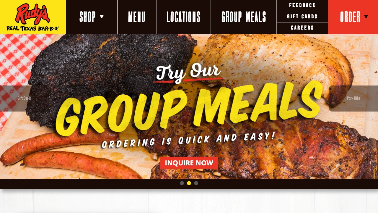Screenshot of Rudy's Country Store & Bar-B-Q website