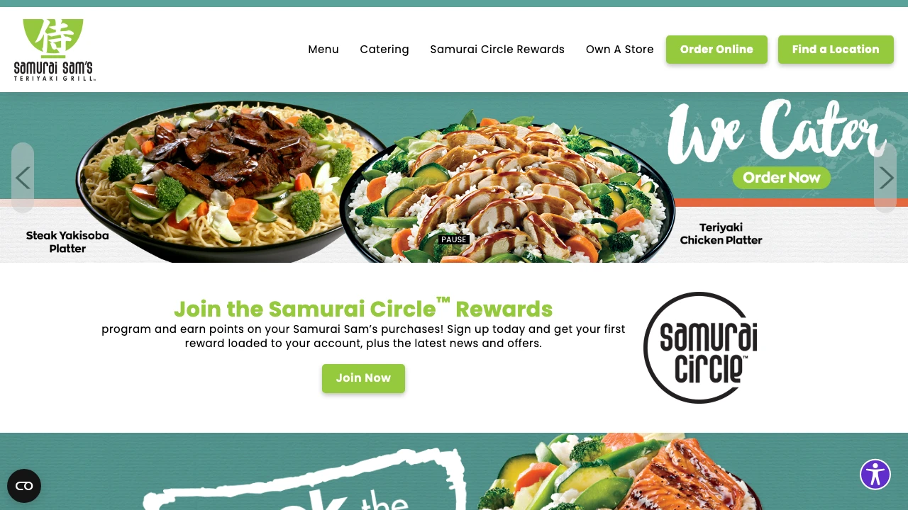Screenshot of Samurai Sam's website