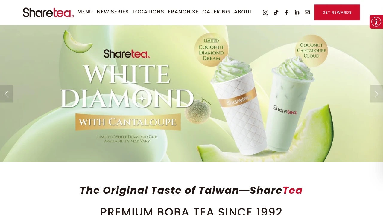 Screenshot of Sharetea website