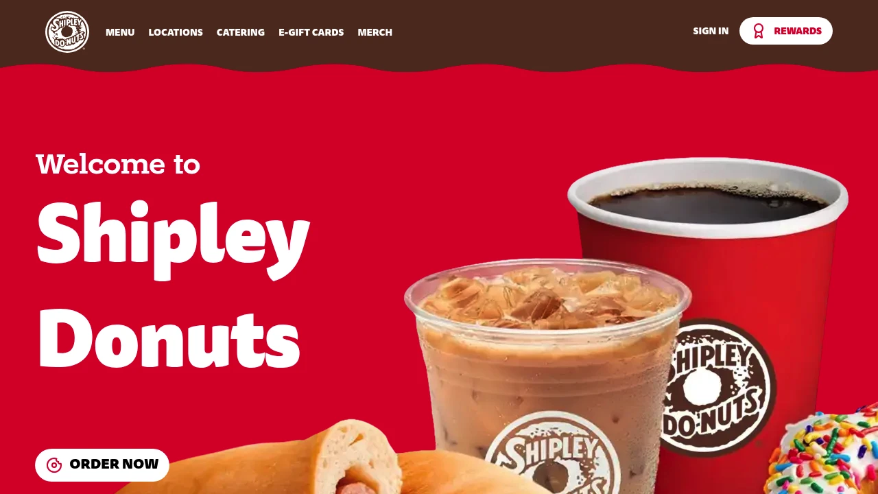 Screenshot of Shipley Do-Nuts website