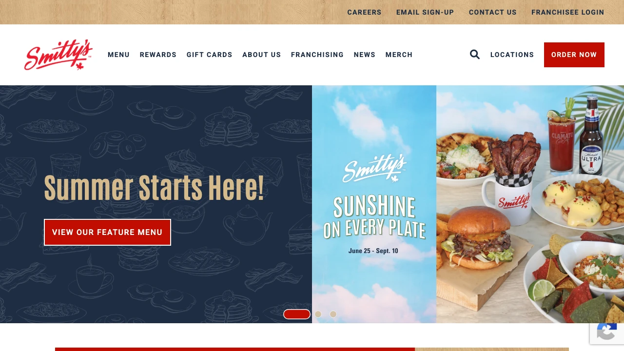 Screenshot of Smitty's website