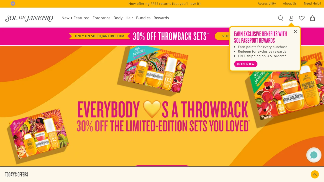 Screenshot of Sol de Janeiro website