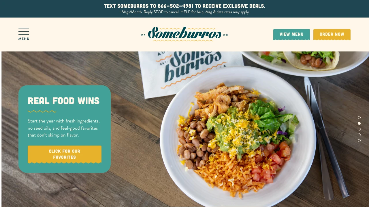 Screenshot of Someburros website