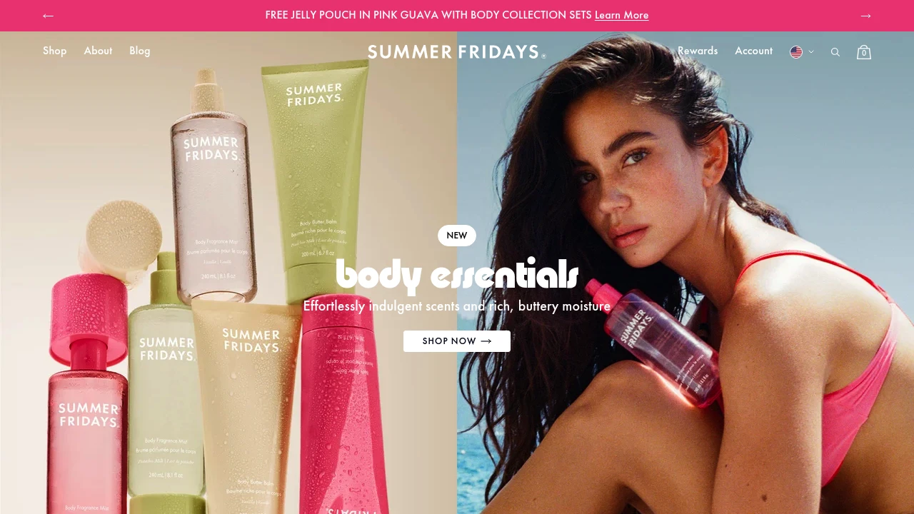 Screenshot of Summer Fridays website