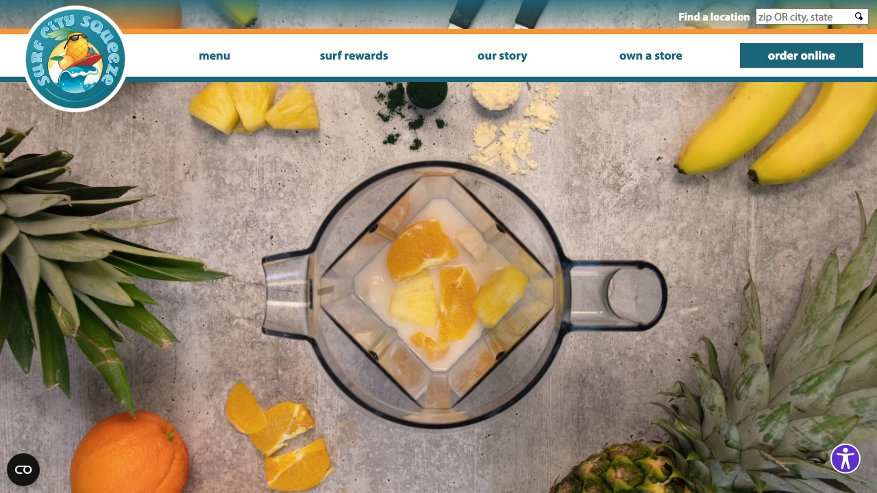 Screenshot of Surf City Squeeze website