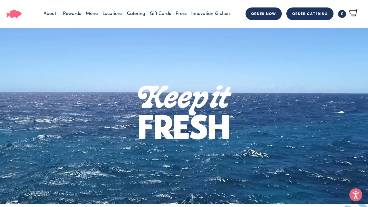 Screenshot of Sweetfin website