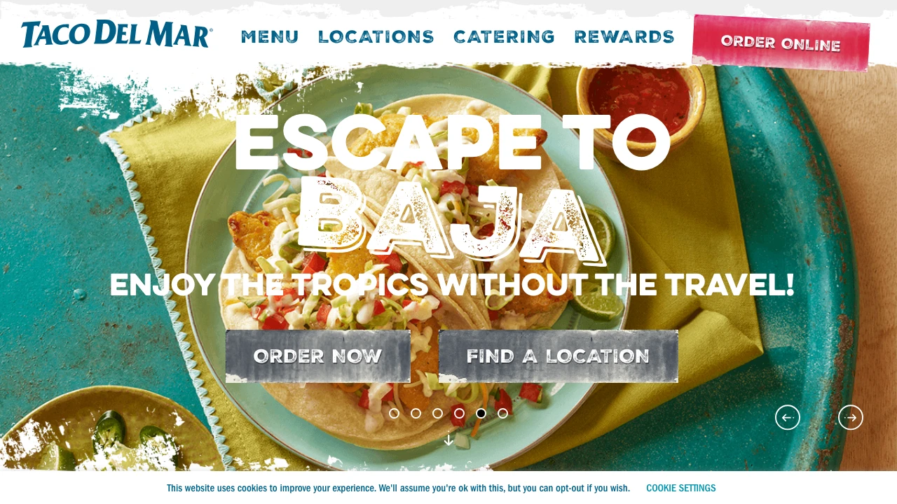 Screenshot of Taco Del Mar website