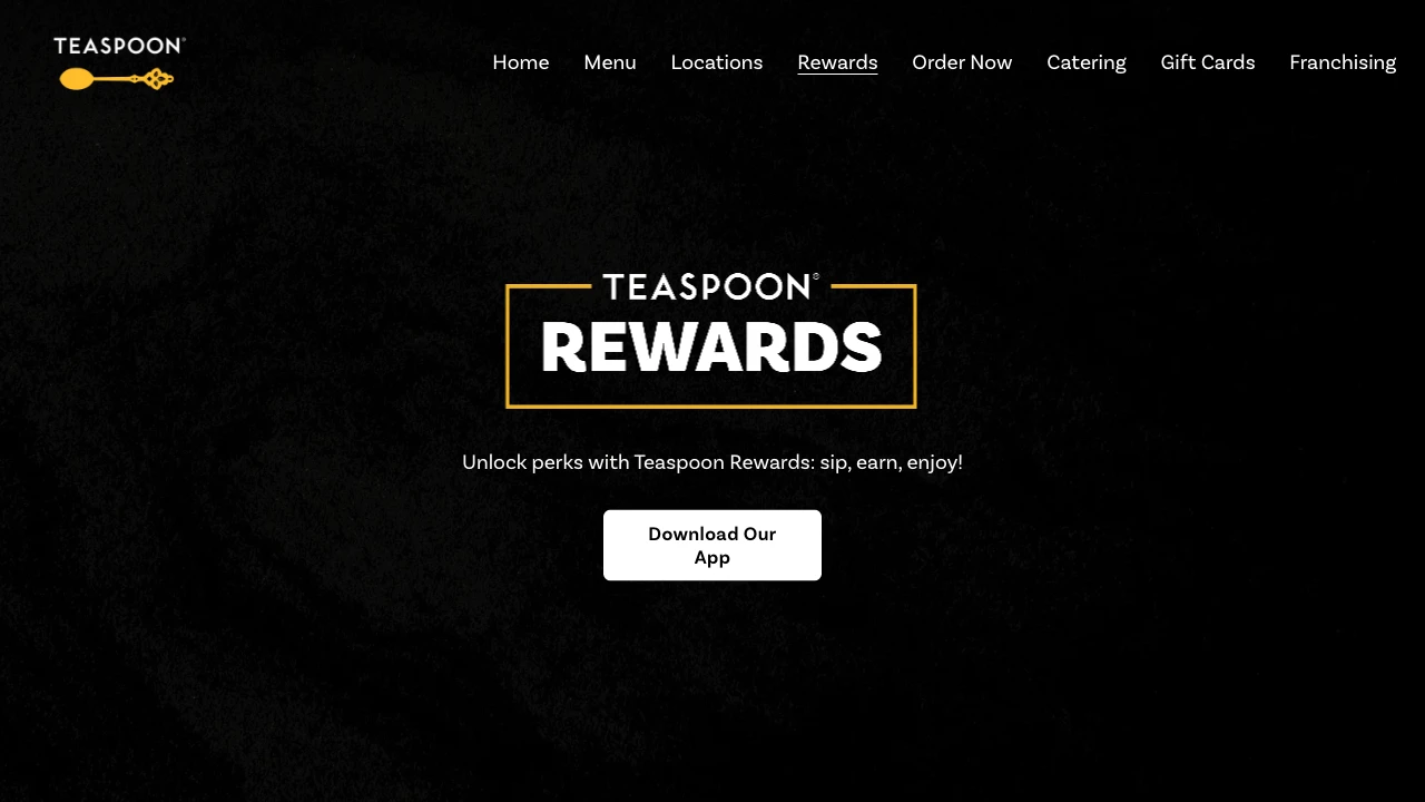 Screenshot of Teaspoon website