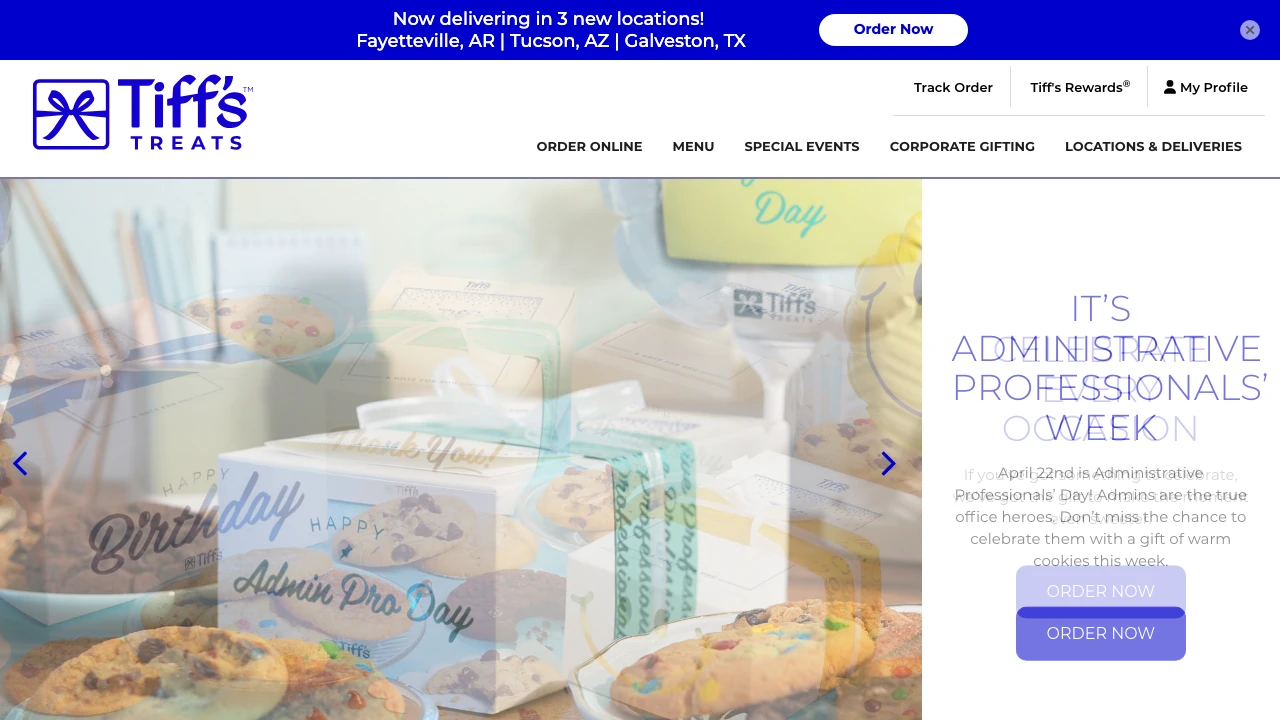 Screenshot of Tiff's Treats website