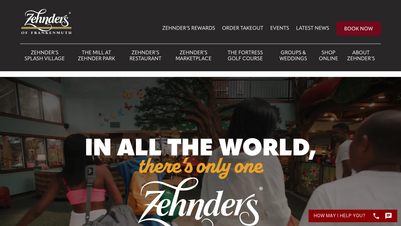 Screenshot of Zehnder's of Frankenmuth website
